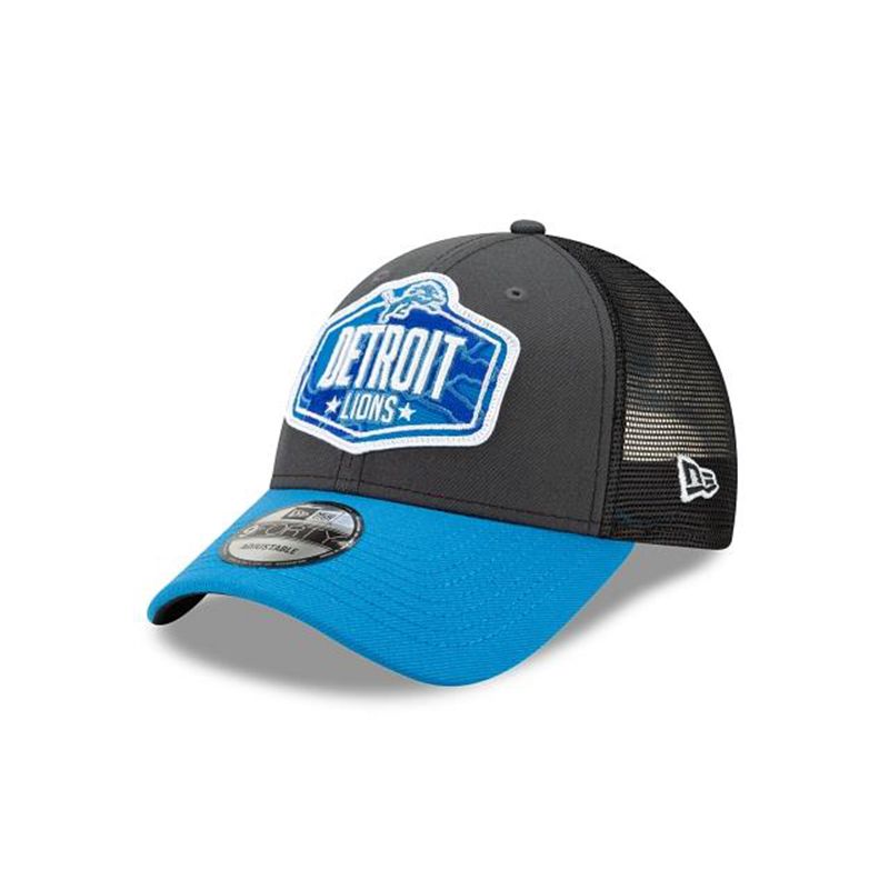 NFL Detroit Lions Draft 9Forty Adjustable (FXS0990) - Grey New Era Caps